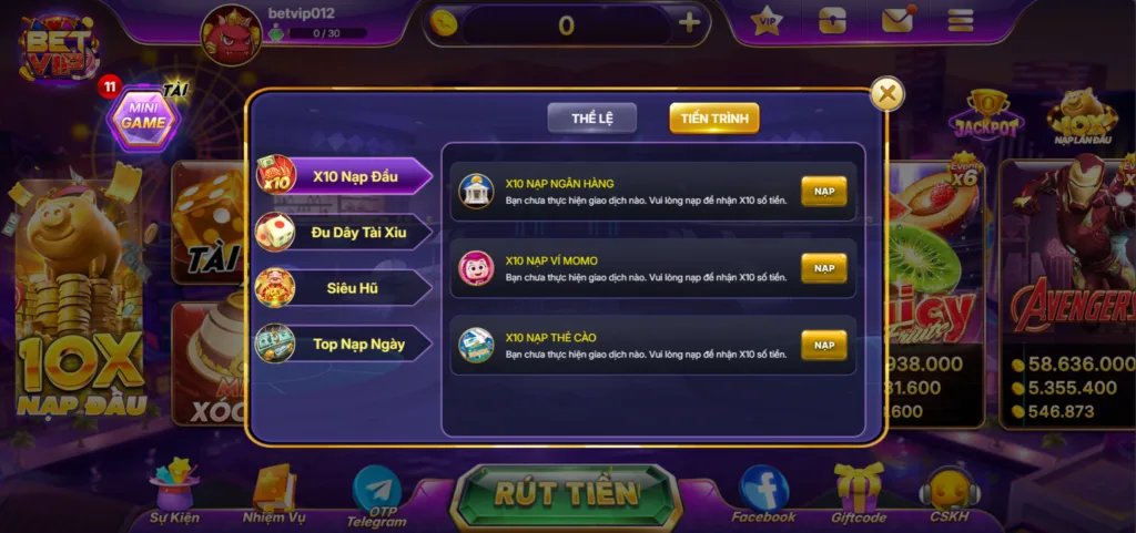 X10 Nạp Đầu Tại Betvip