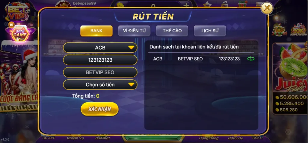 Rút Tiền Betvip